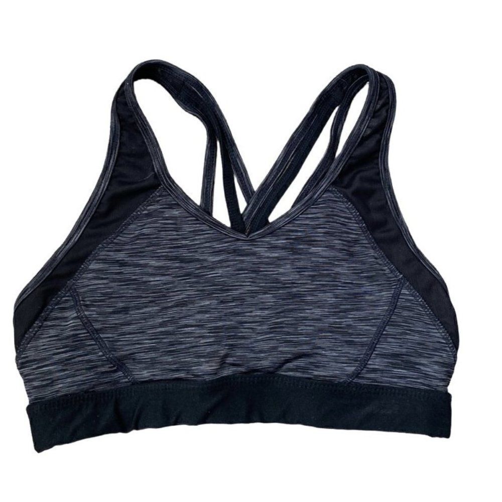 Avia Black Racerback Sports Bra SZ M